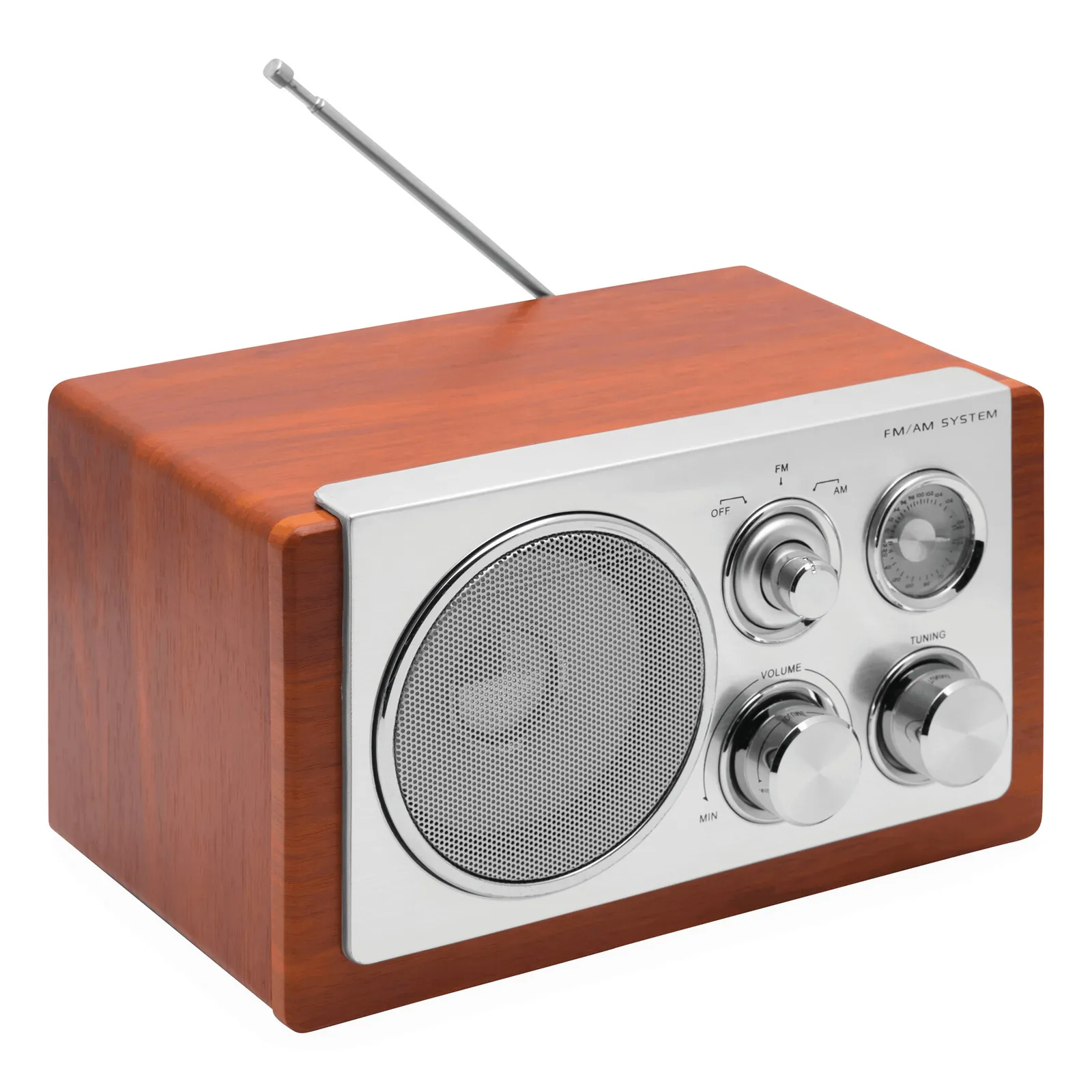CLASSIC - AM/ FM-Radio braun, silber, braun, silber – Bild 2