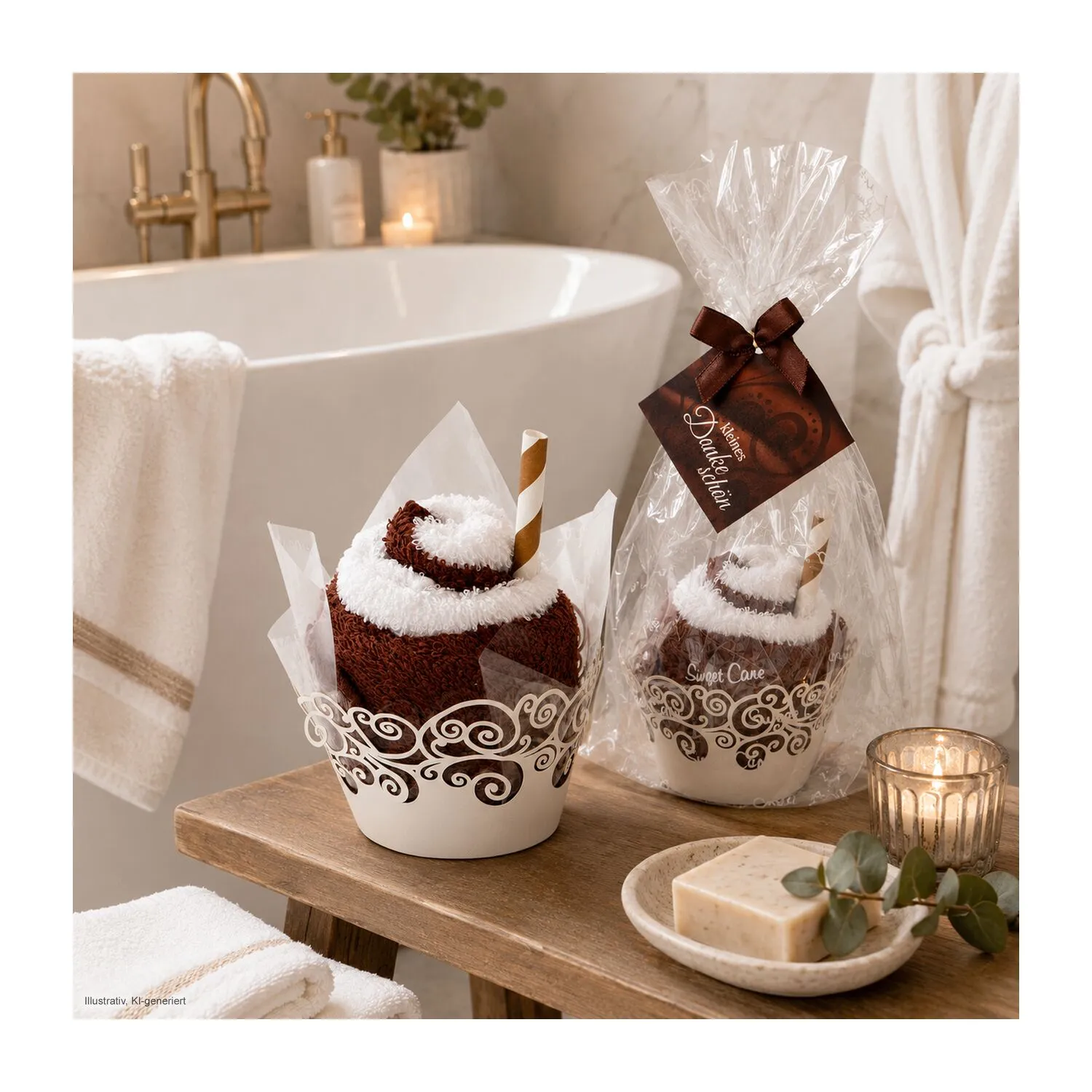 Wellness-Geschenkset: Cupcake, braun – Bild 4