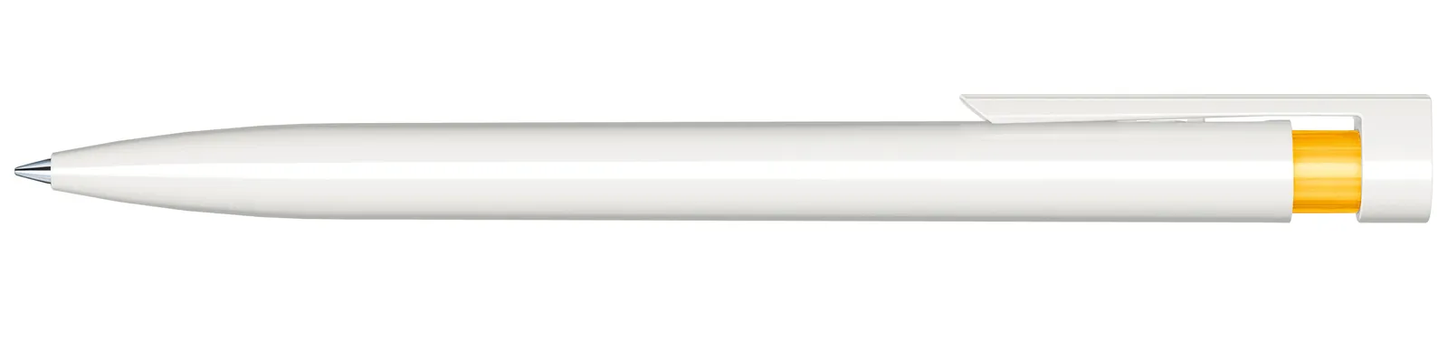 Liberty Polished Basic Druckkugelschreiber, Weiß - Gelb 7408 – Bild 4
