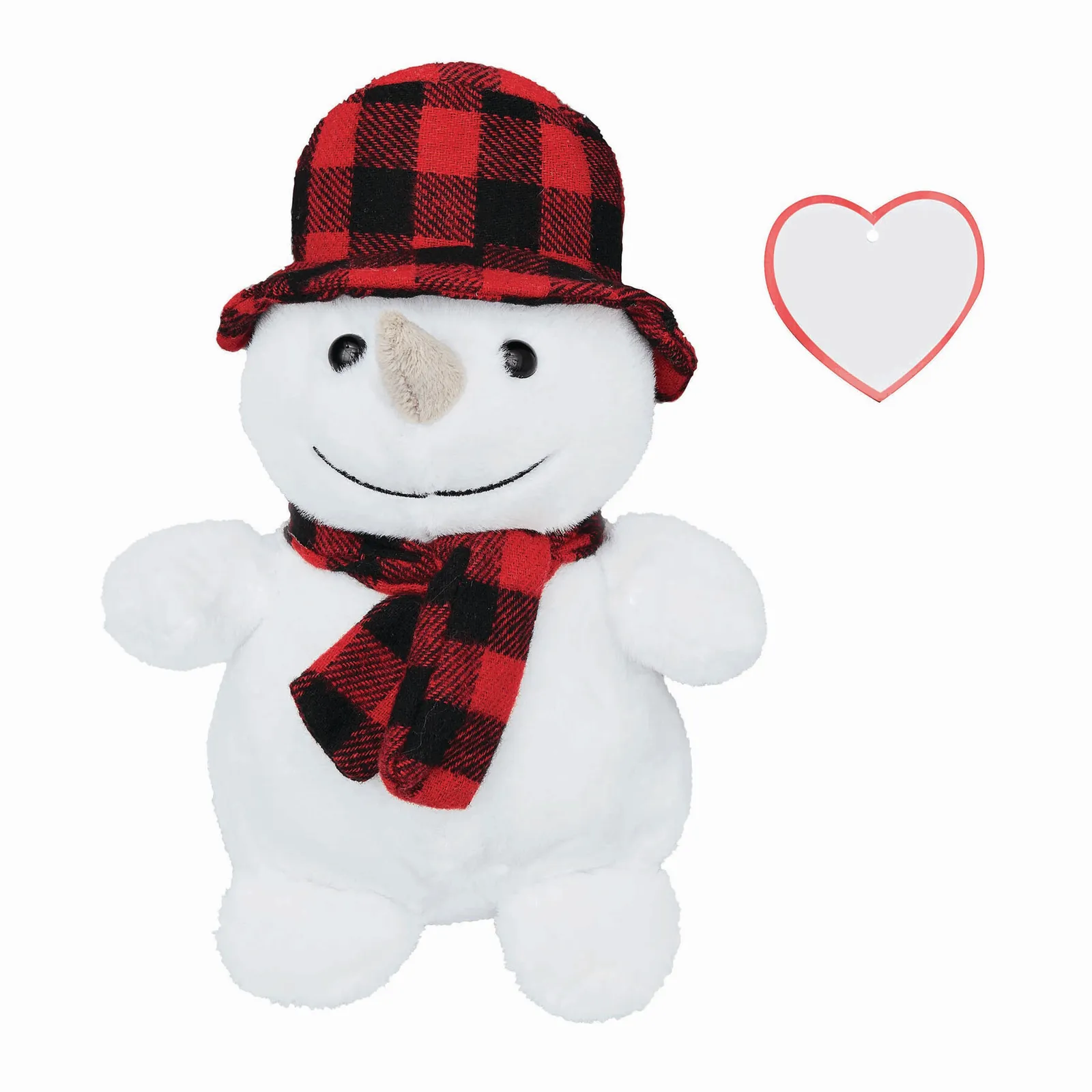 JOHANN - Plüsch-Schneemann rot, weiß, rot, weiß – Bild 2