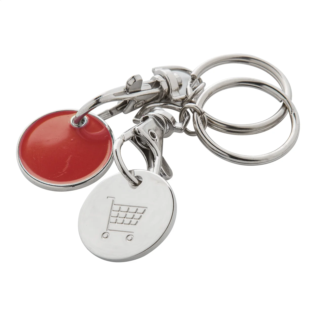 Schlüsselanhänger Eurocoin mit Einkaufswagen-Chip, rot – Bild 3