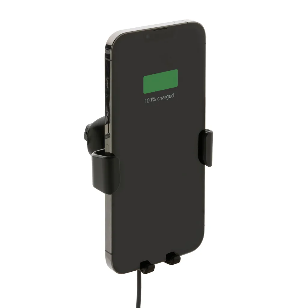 10W Wireless Charging Autohalter aus RCS Plastik, schwarz – Bild 3