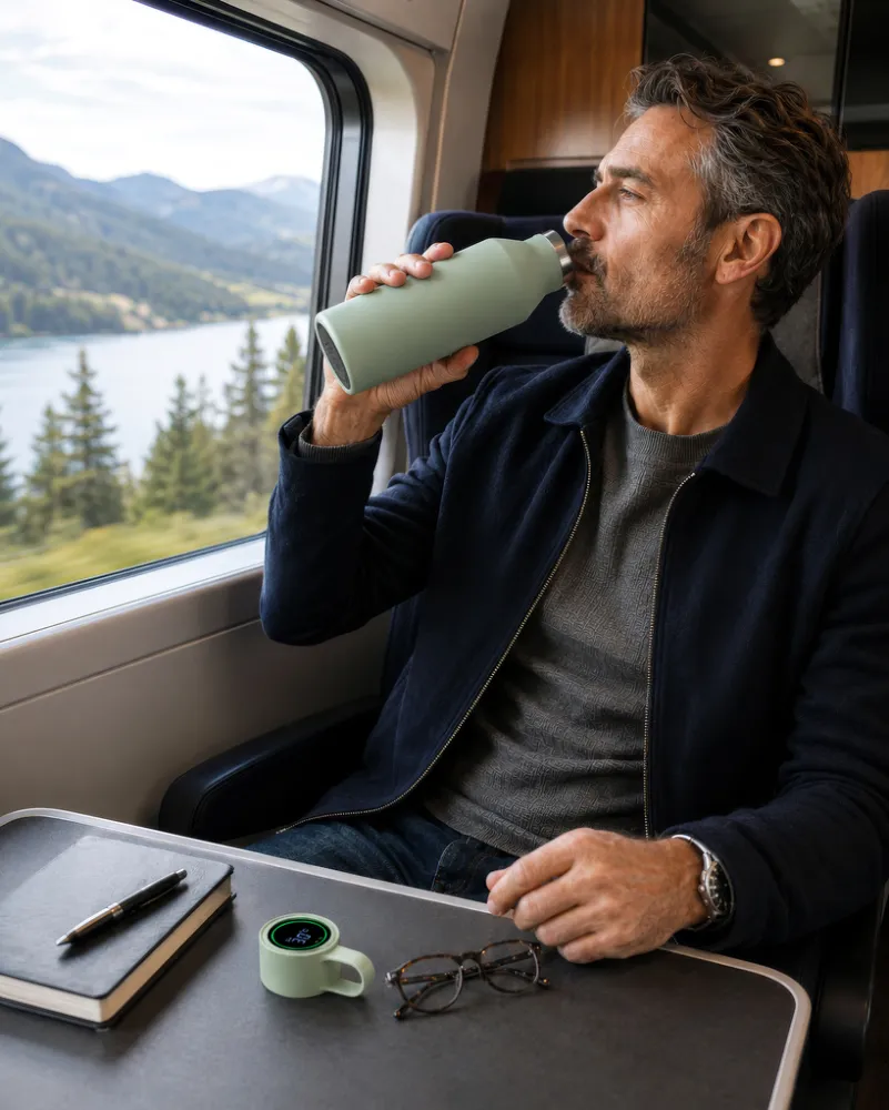 Smarte Thermoflasche HYDRATION COACH grün, grün – Bild 8