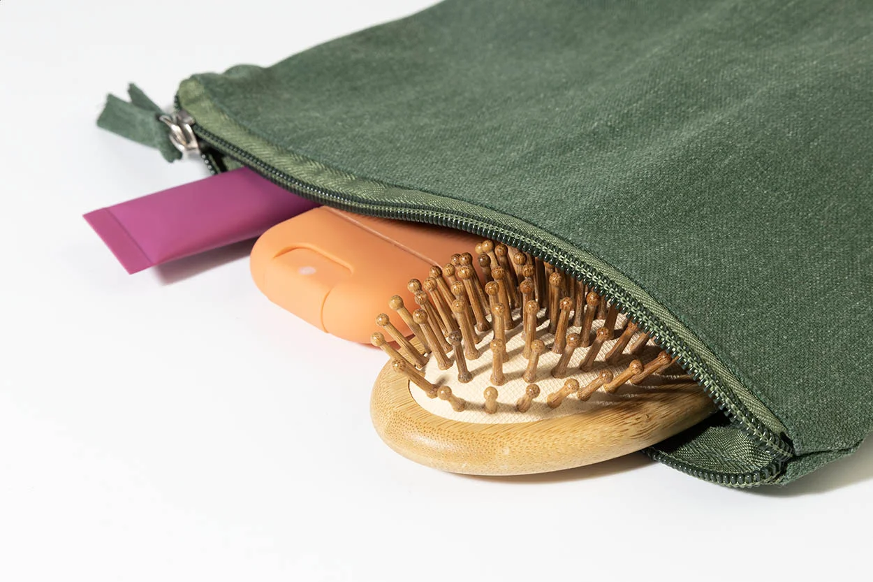 Kosmetiktasche Cospex aus recycelter Baumwolle, grün – Bild 3