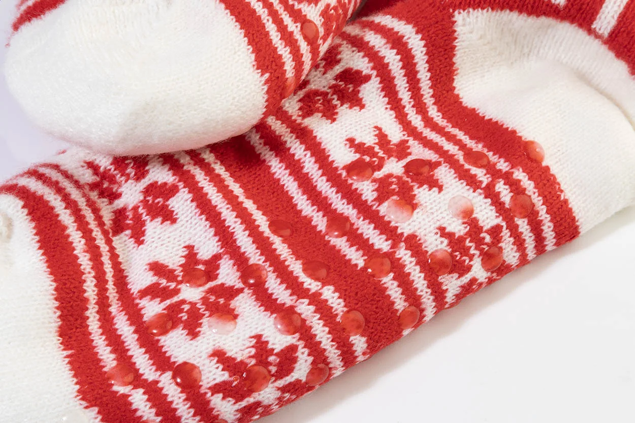 Weihnachtshausschuhsocken Norsokkar, rot – Bild 3
