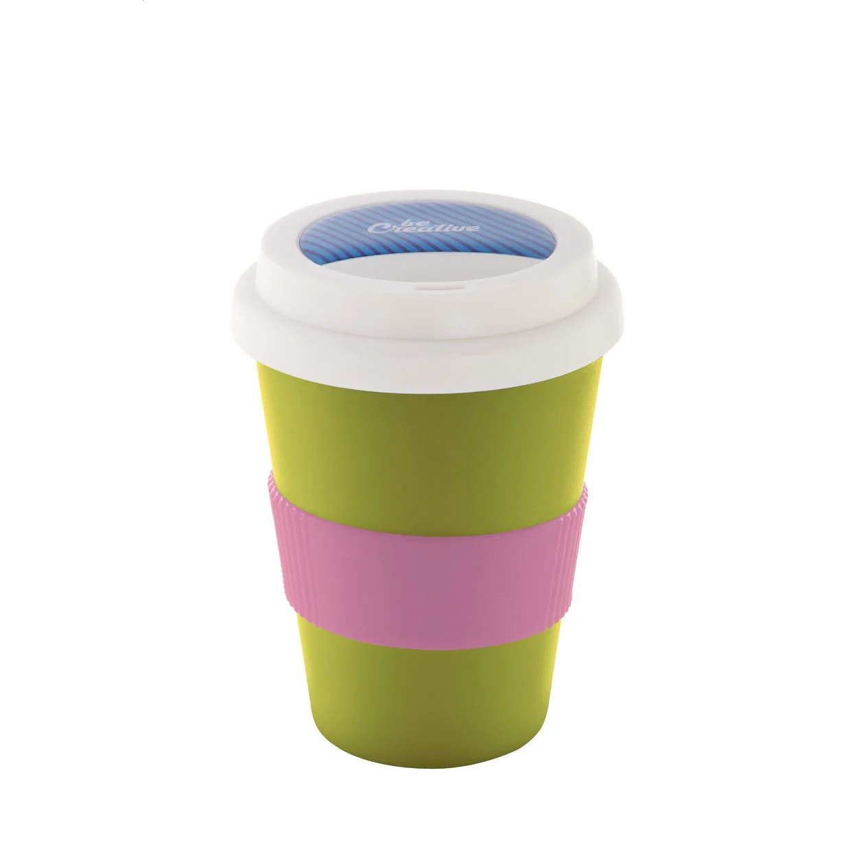 Individualisierbarer Thermobecher CreaCup Mini, grün – Bild 2