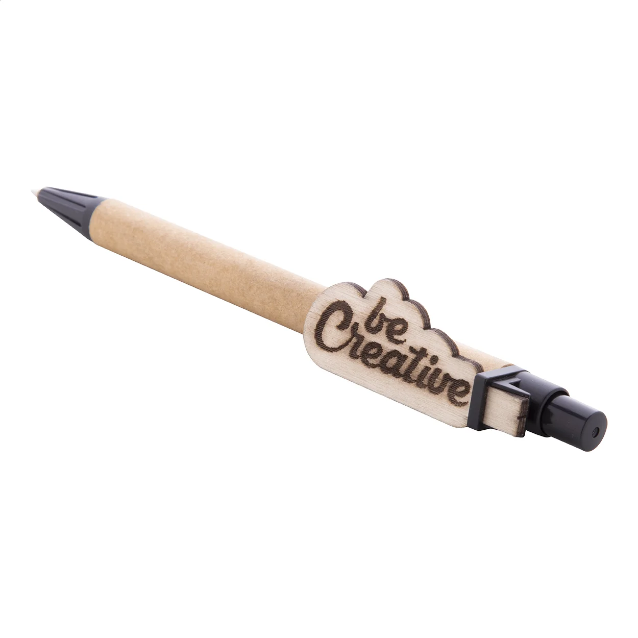 Kugelschreiber CreaClip Eco, schwarz, natur – Bild 16