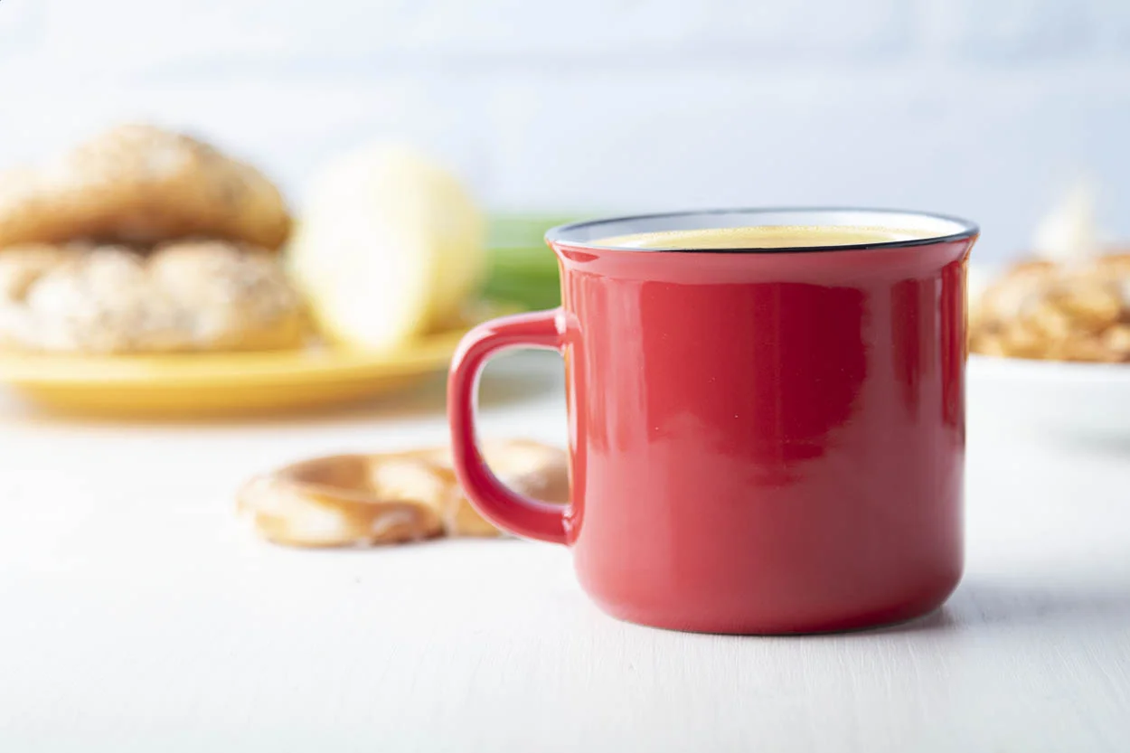 Tasse Woodstock, rot, weiß – Bild 2