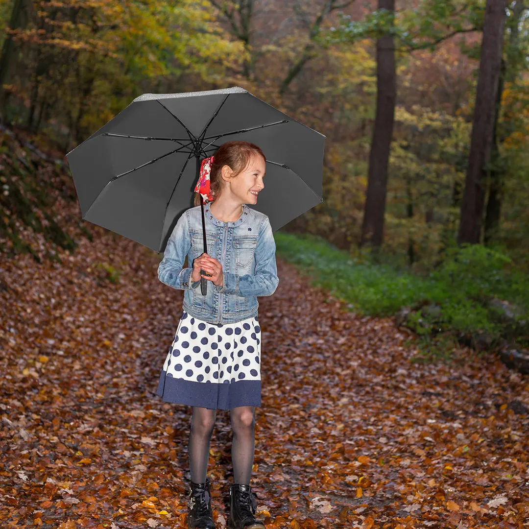 Taschenschirm ÖkoBrella, Ø 98 cm, Länge 26,5 cm, grau wS – Bild 8