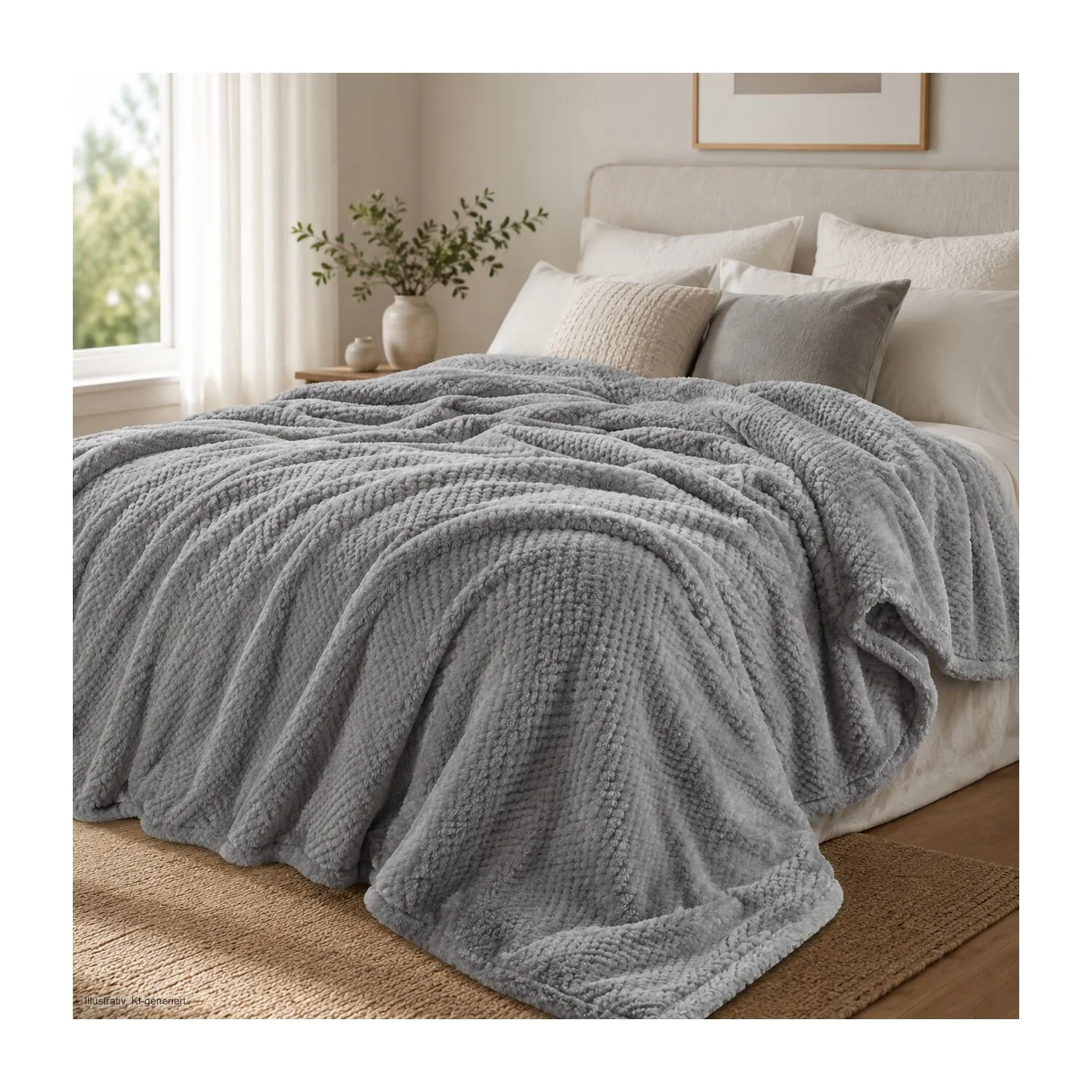 XXL Decke Feel - 220 x 240 cm, 275 g/m², grau – Bild 3