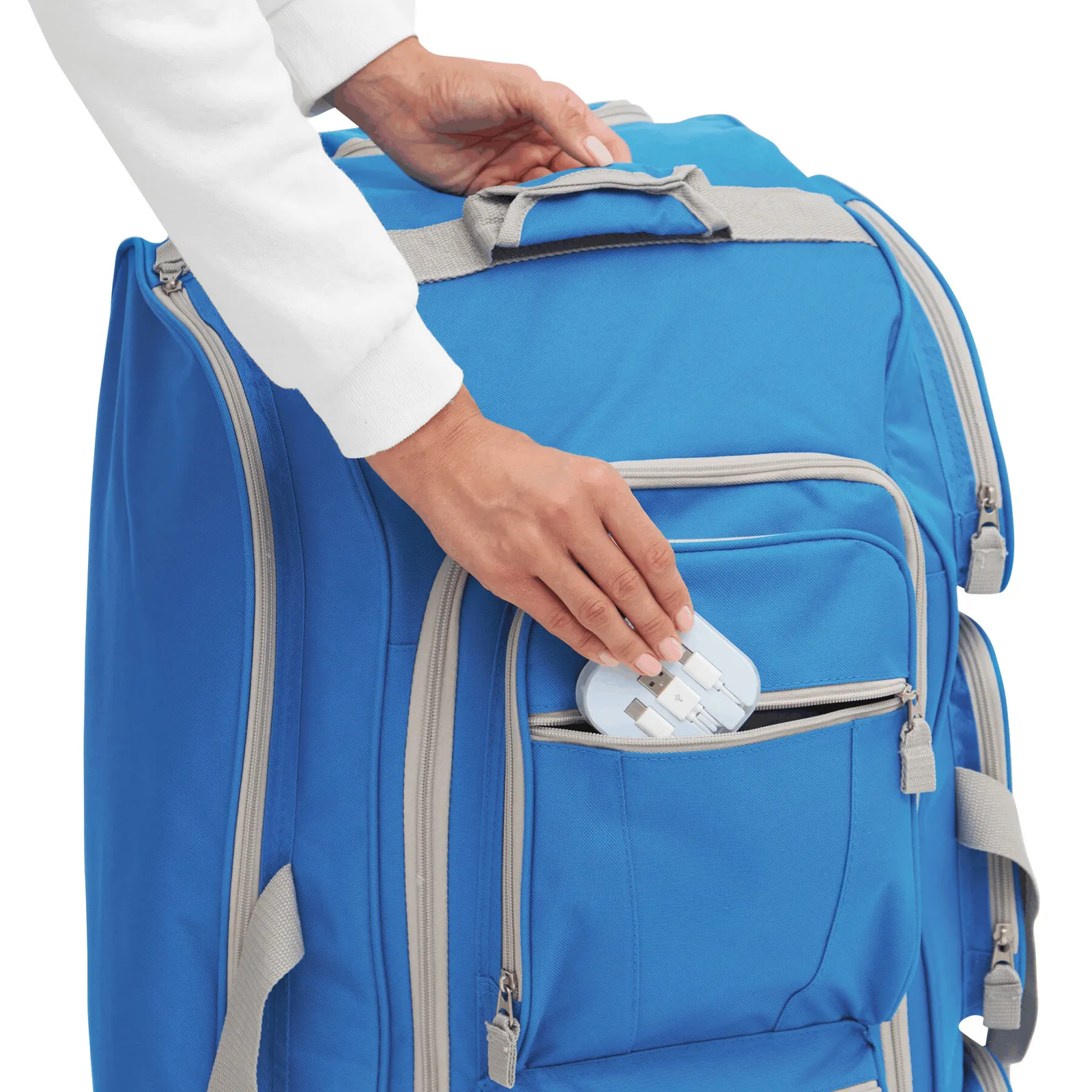9P - Trolley-Reisetasche, blau, grau – Bild 14