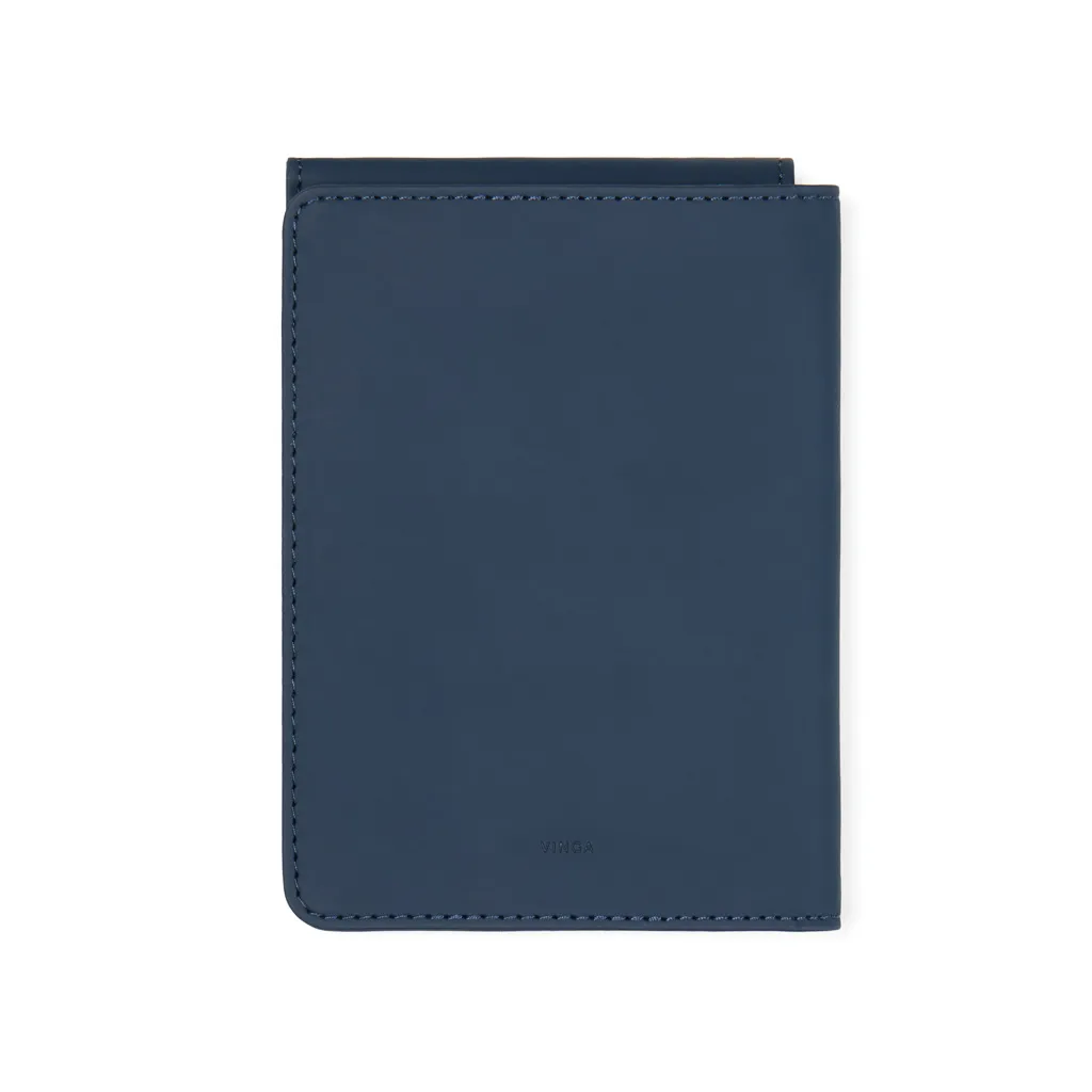 VINGA Baltimore RCS recycelte Polyester-RFID-Reisepasshülle, navy blau – Bild 4