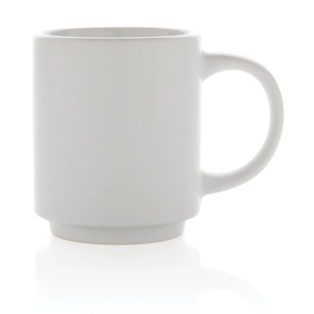 Stapelbare Keramiktasse, 180ml, weiß – Bild 2