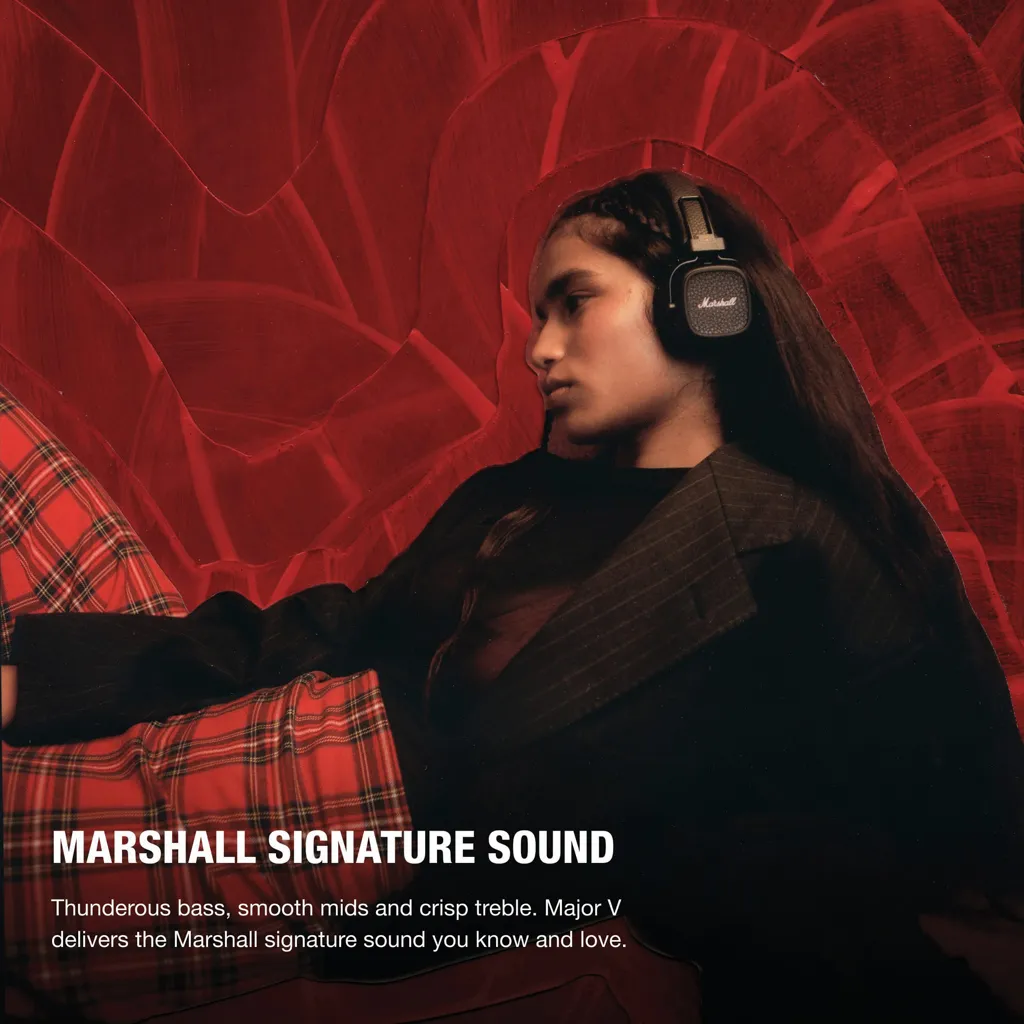 Marshall Major V 100H+ Kopfhörer, schwarz – Bild 2