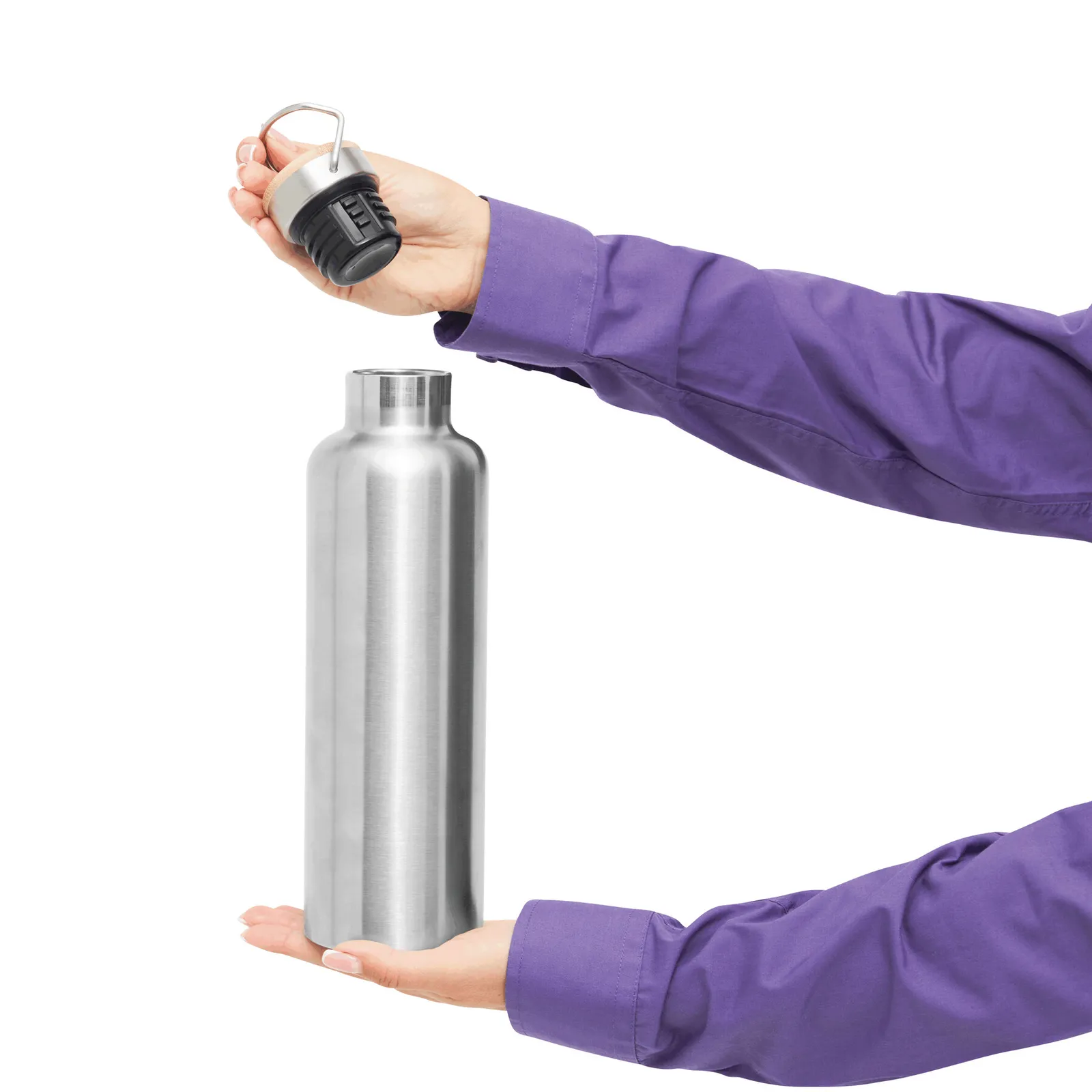 JUMBO MILITARY - Vakuum-Isolierflasche silber, silber – Bild 10