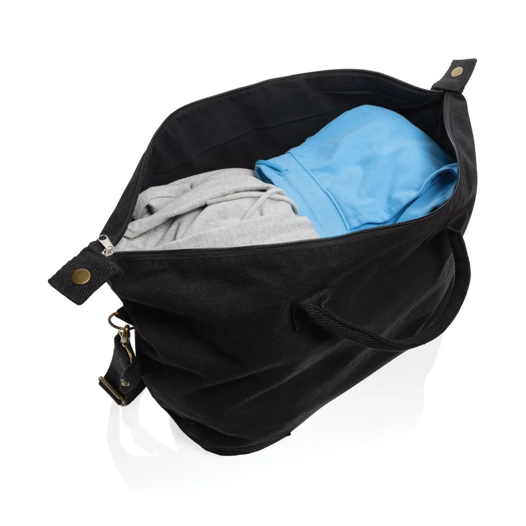 Kezar AWARE™ 500g/m² Wochenendtasche aus recyceltem Canvas, schwarz – Bild 2