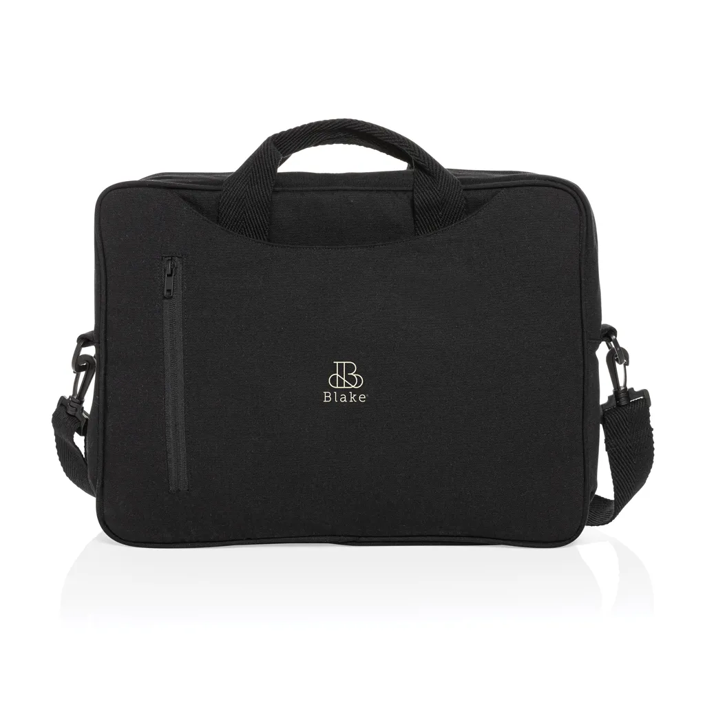 Laluka AWARE™ 15.4" Laptop-Tasche aus recycelter Baumwolle, schwarz – Bild 5