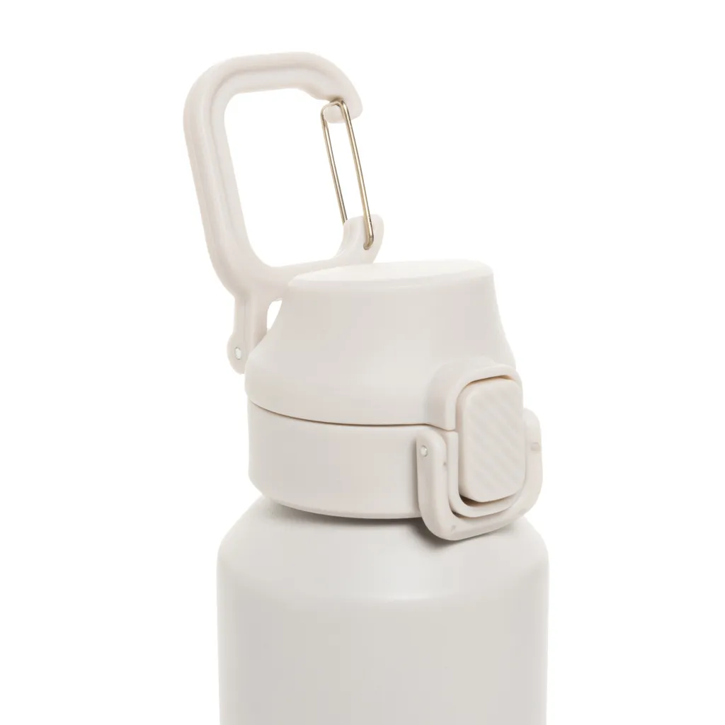 Via RCS Re-Steel Sportflasche mit Verschluss, 600ml, beige – Bild 3