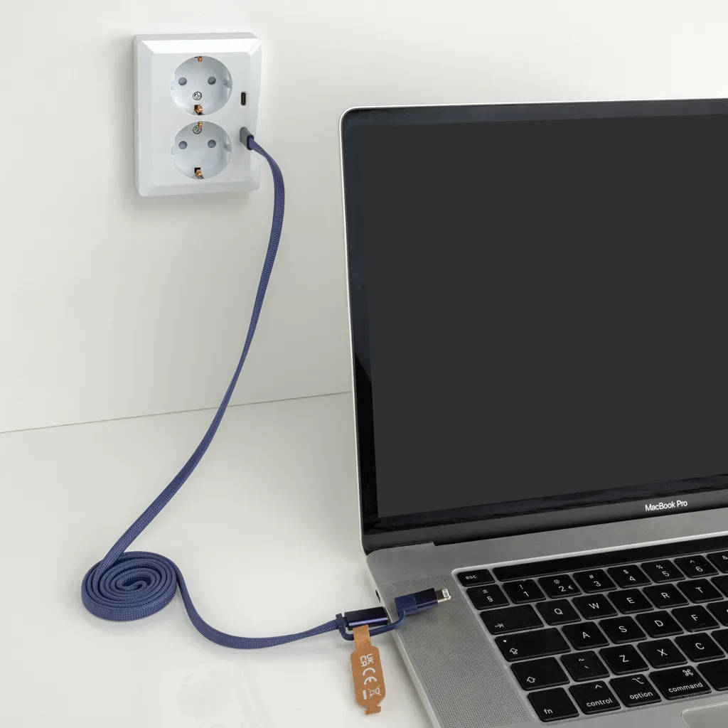Arc ultradünnes 60W 2-in-1 Magnetkabel, blau – Bild 5