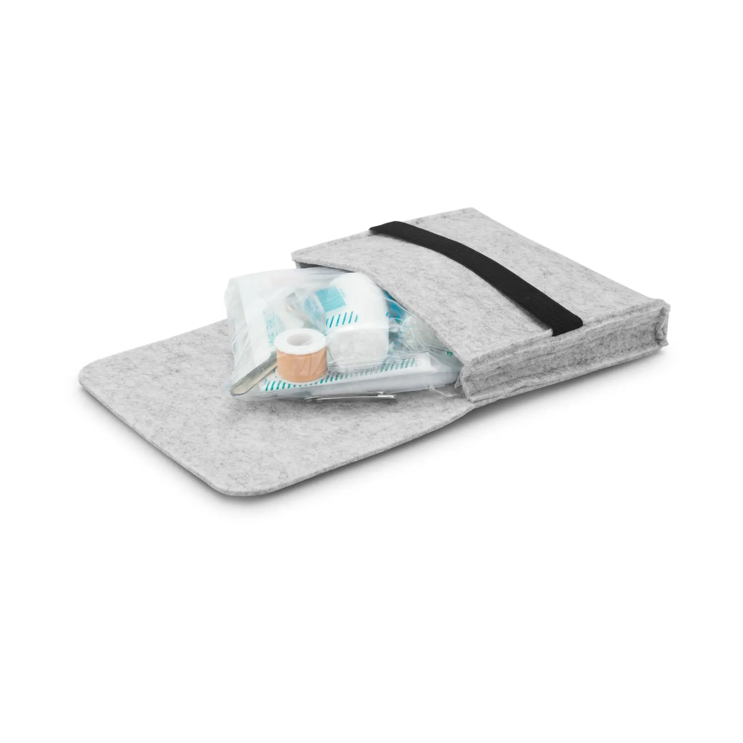 First Aid Kit in grauer Filztasche - Erste Hilfe Set, 12-teilig, deutsche Markenware, grau – Bild 3