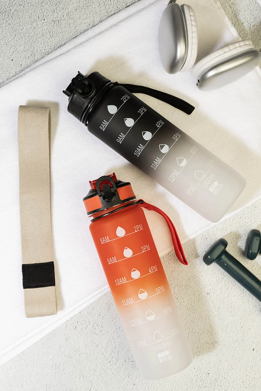 RPET Flasche mit Motivationsanzeige Sipgrade, schwarz – Bild 5