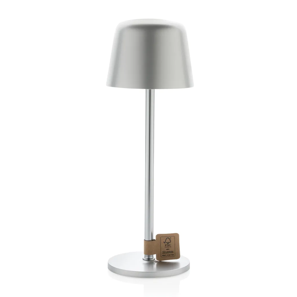Zenic USB Tischleuchte aus RCS recyceltem Kunststoff, silber – Bild 2