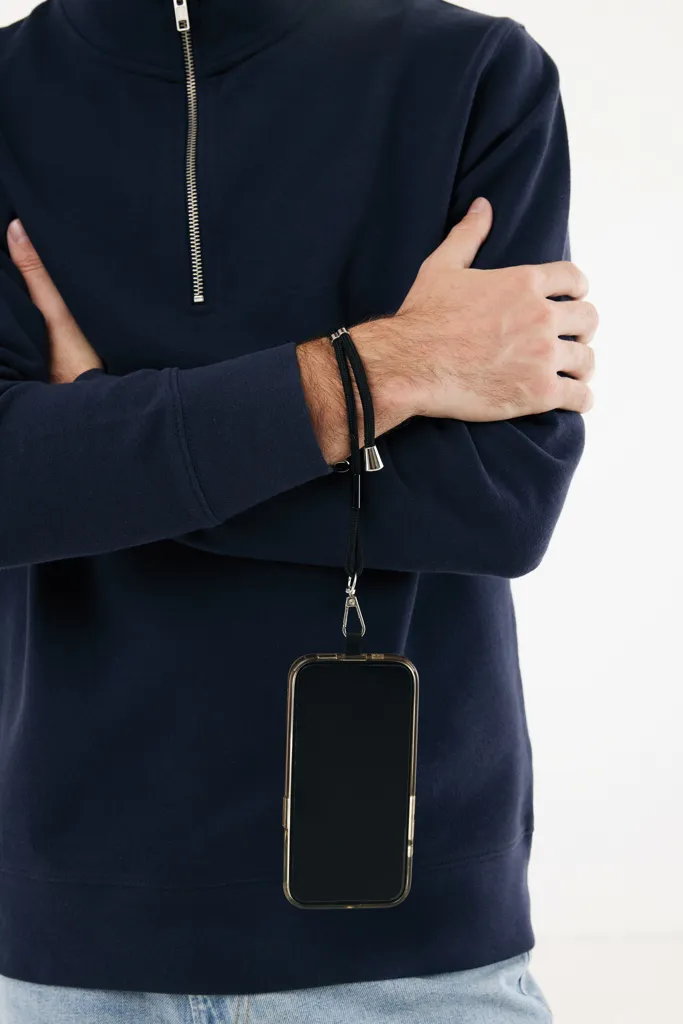 CarryLoop verstellbares Handy-Handgelenksband aus RCS rPET, schwarz – Bild 6