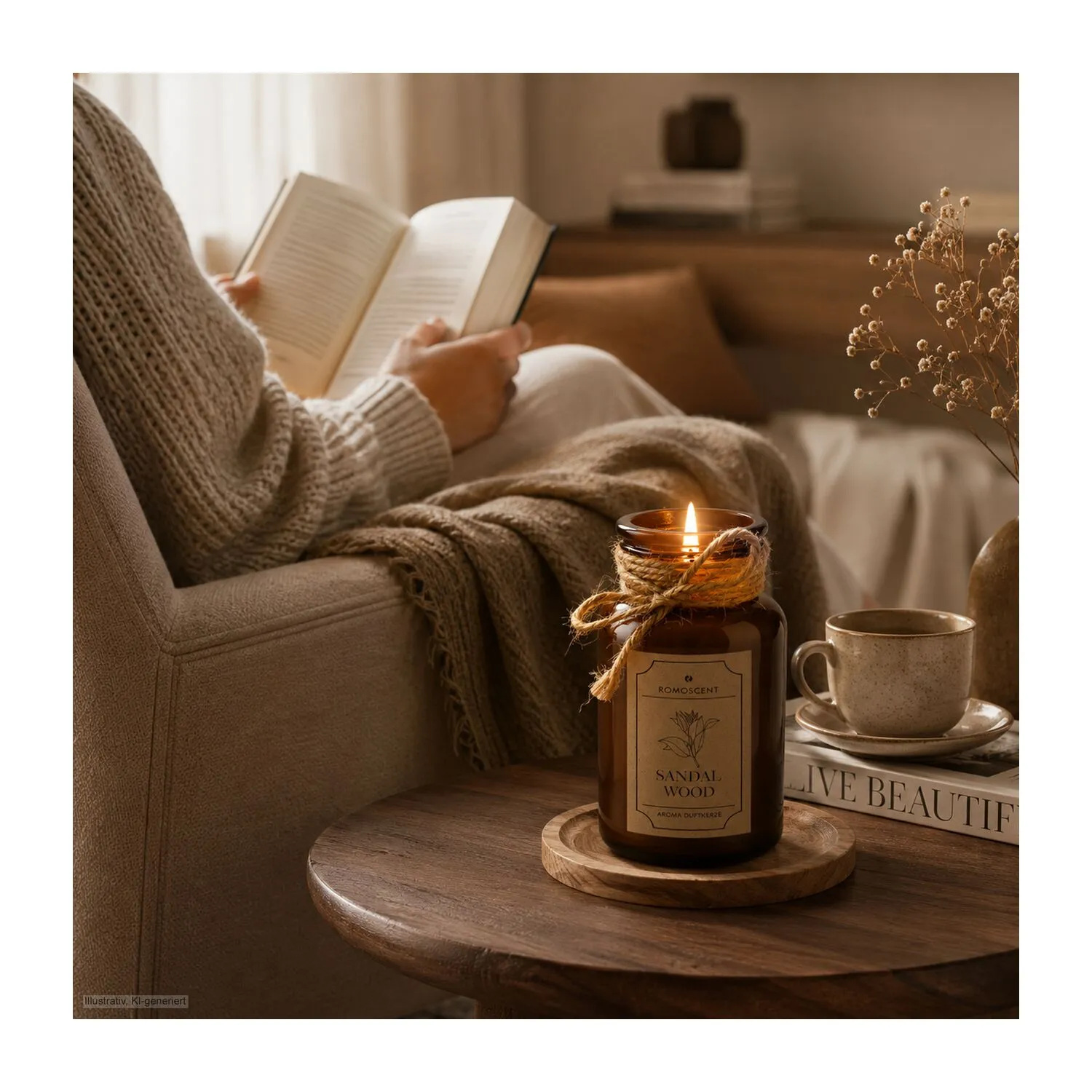 ROMOSCENT® Aromakerze Apothekerflasche, braun – Bild 9