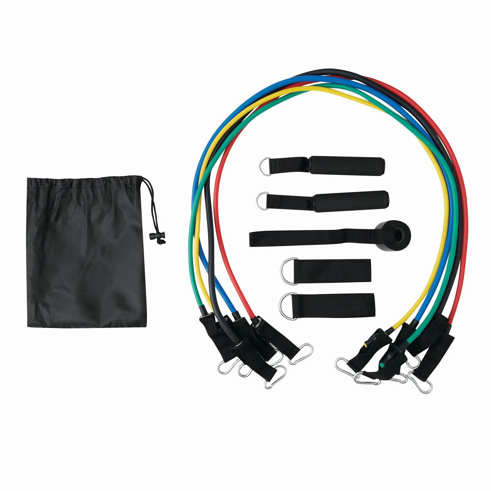 FITNESS TIME - Fitnessbänder-Set blau, gelb, grün, rot, schwarz, blau, gelb – Bild 2