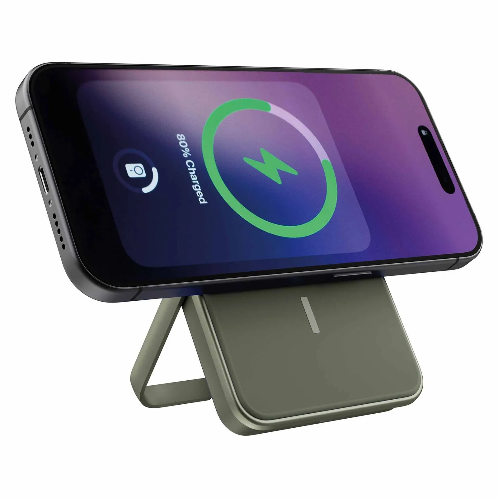 Fresh 'n Rebel Magnetische kabellose Powerbank 5000 mAh, Trockengrün – Bild 5