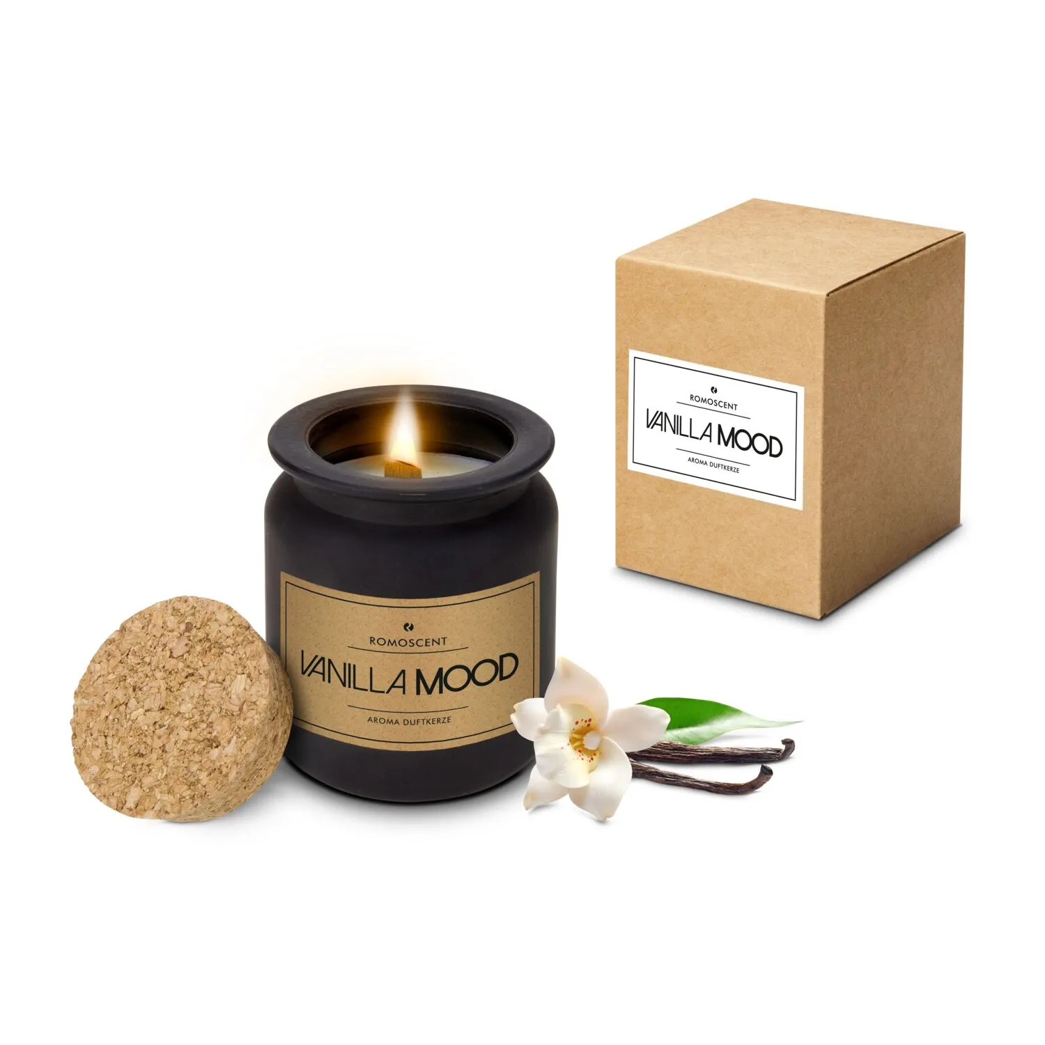 ROMOSCENT® Aromakerze Vanilla Mood, schwarz – Bild 4