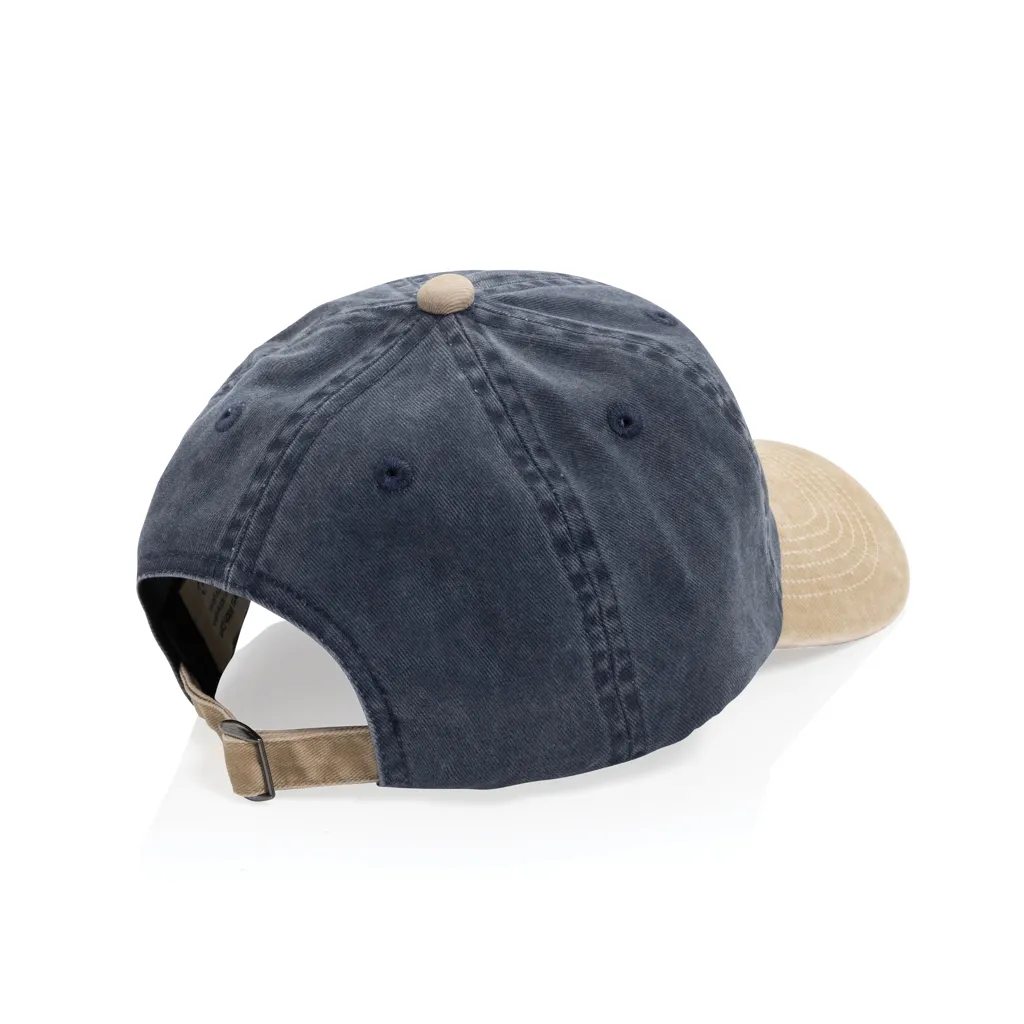 BEAU AWARE™ Two-Tone 6-Panel-Cap aus washed Cotton-Twill, navy blau – Bild 2