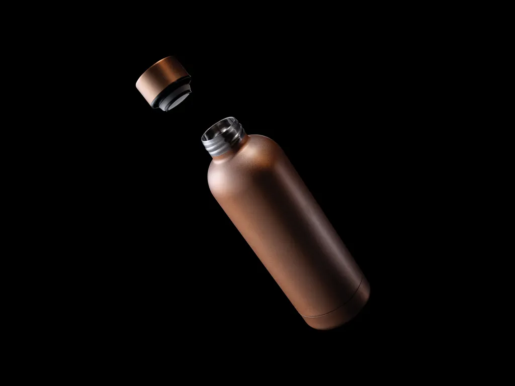 Impact Vakuumflasche aus RCS recyceltem Stainless-Steel, braun – Bild 5