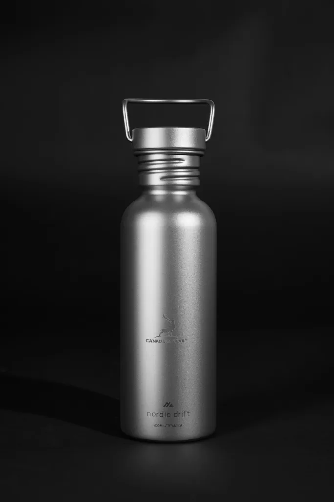 Nordic Drift Trail Ultraleichte Titan-Wasserflasche 600ml, silber – Bild 6