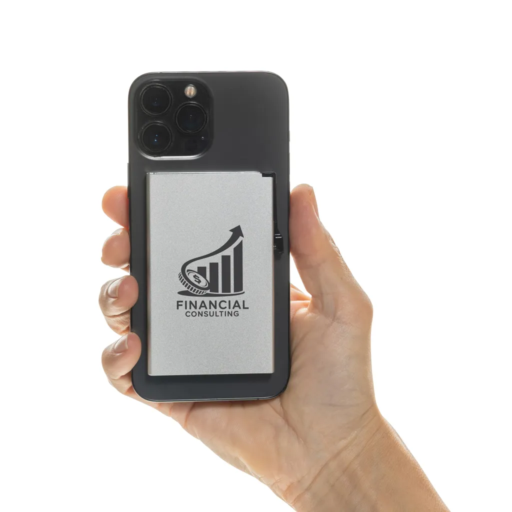 Magnetischer RFID-Kartenhalter aus Aluminium für Smartphones, silber – Bild 5