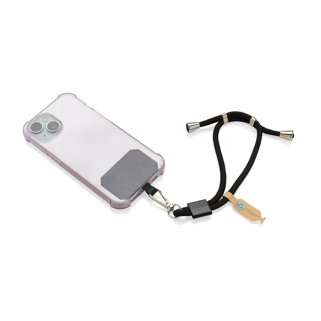 CarryLoop verstellbares Handy-Handgelenksband aus RCS rPET, schwarz – Bild 4