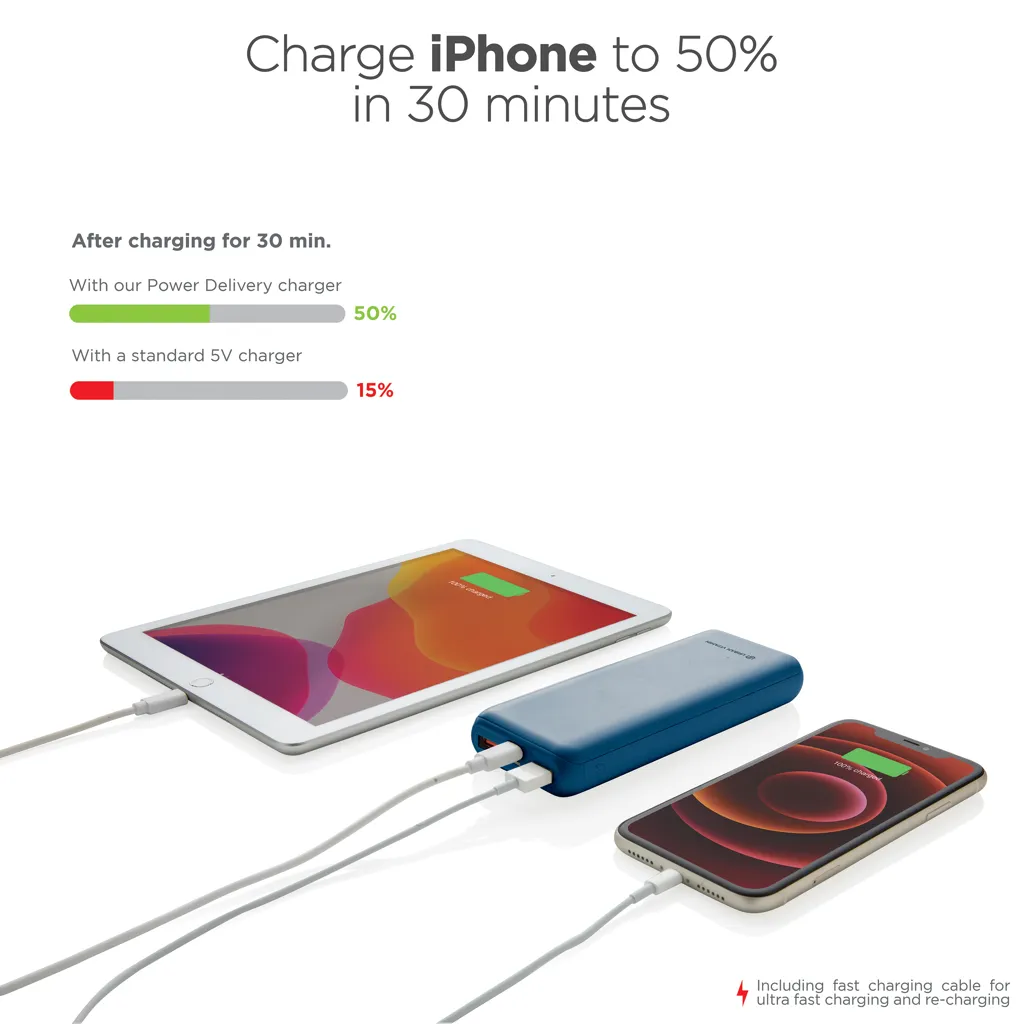Urban Vitamin Pasadena 20.000mAh 18W PD Powerbank, blau – Bild 3