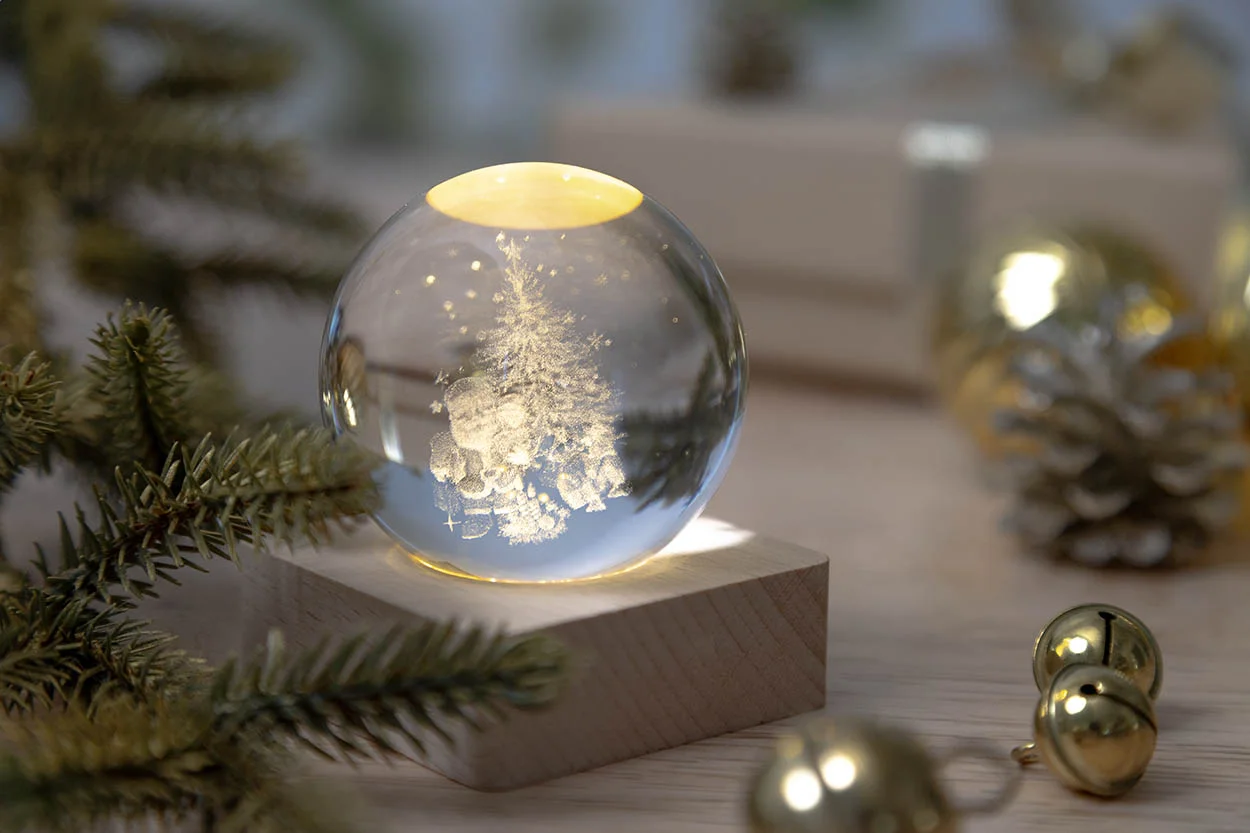Leuchtkugel Borealis mit Weihnachtsmotiv, transparent, natur – Bild 8