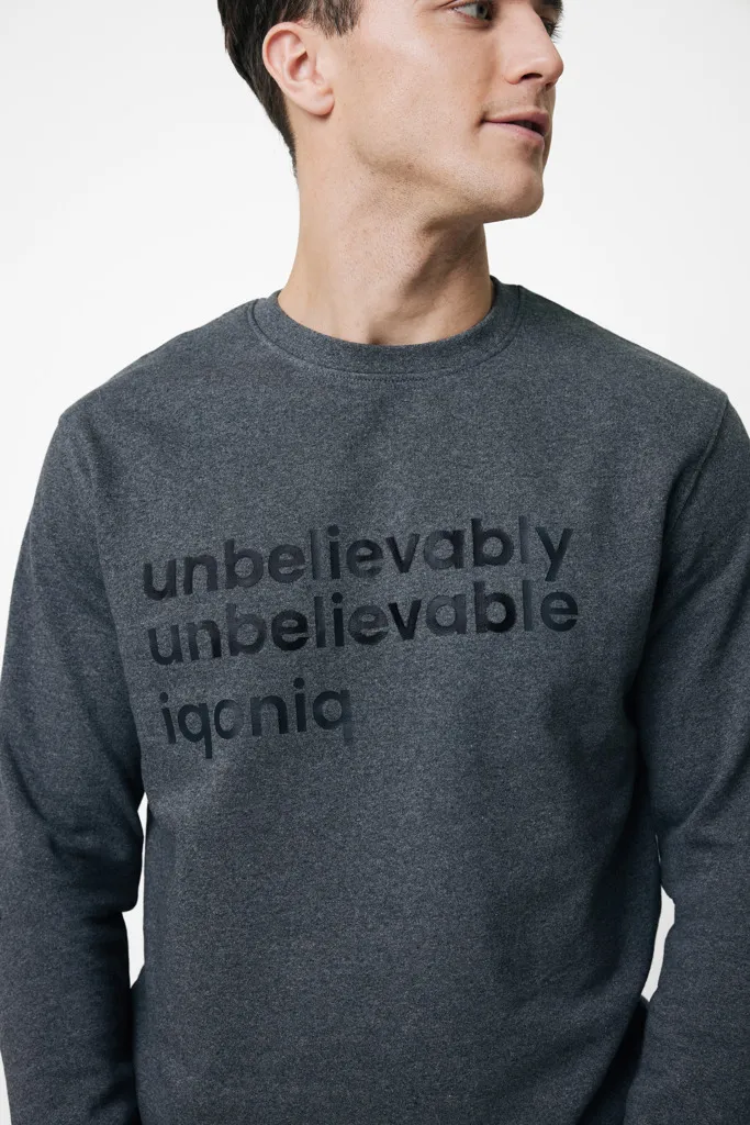 IQONIQ Denali ungefärbt. Rundhals-Sweater aus recycelter BW, heather anthracite – Bild 5