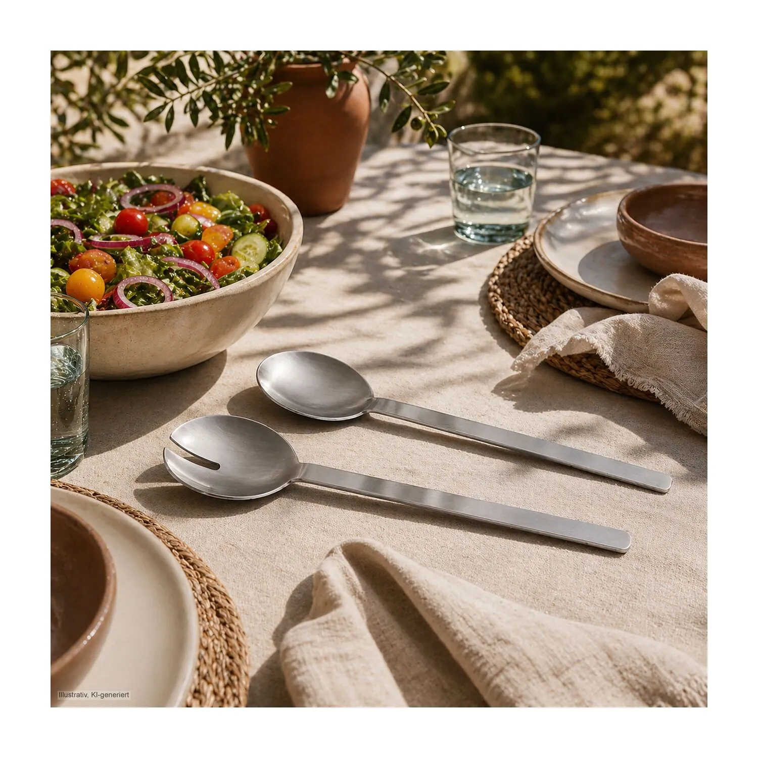 ROMINOX® Salatbesteck // Circum, silber – Bild 5