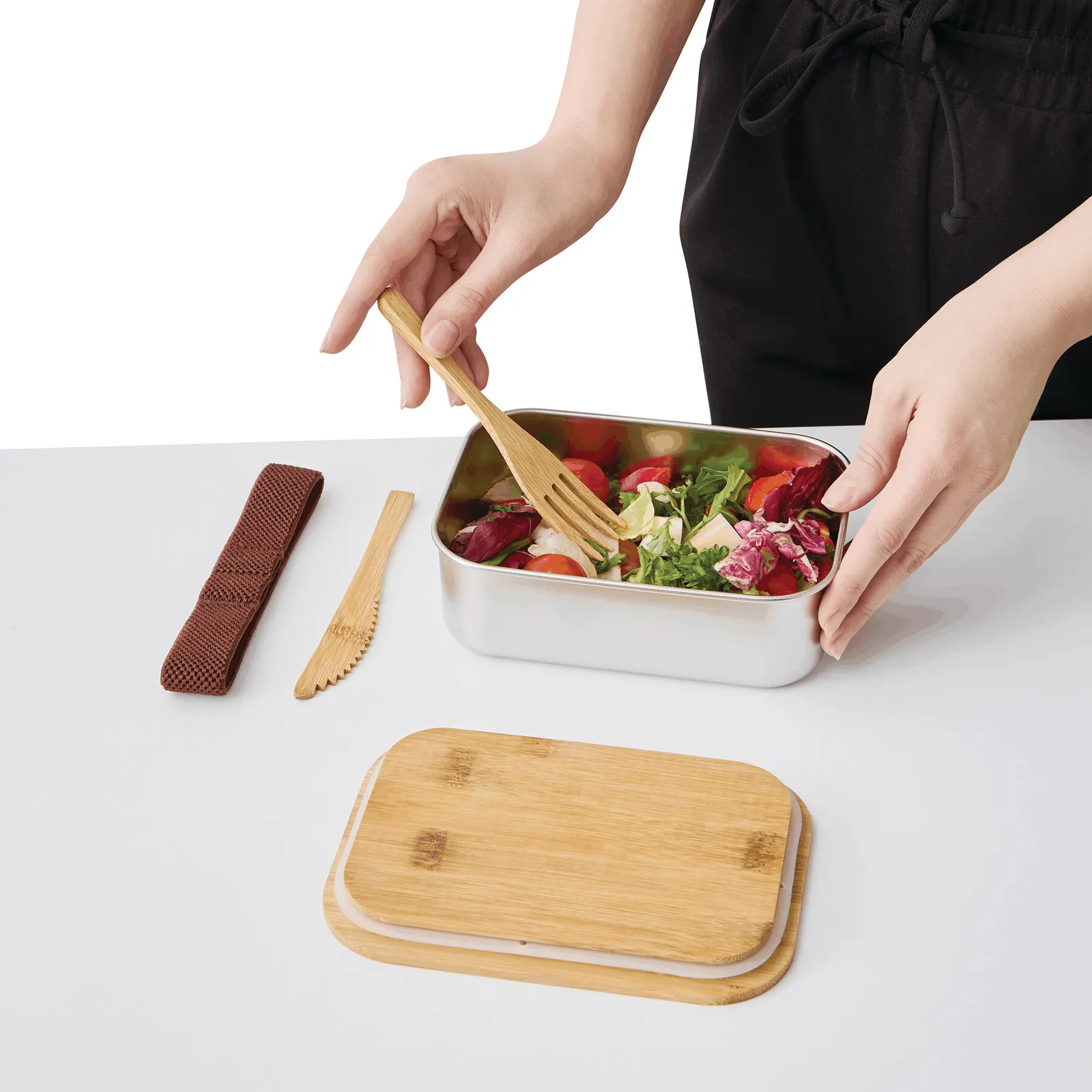 MECOZI TASTE - Lunchbox braun, silber, braun, silber – Bild 7