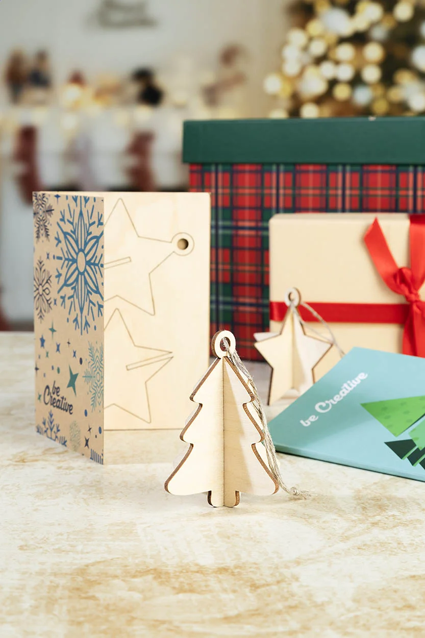 Weihnachtskarte FestiCard Kraft, Stern, natur – Bild 6