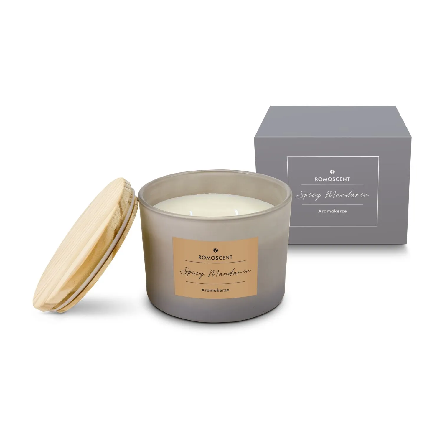 ROMOSCENT® Aromakerze Spicy Mandarin, grau – Bild 9
