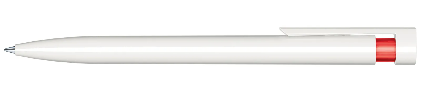 Liberty Polished Basic Druckkugelschreiber, Weiß - Rot 186 – Bild 4