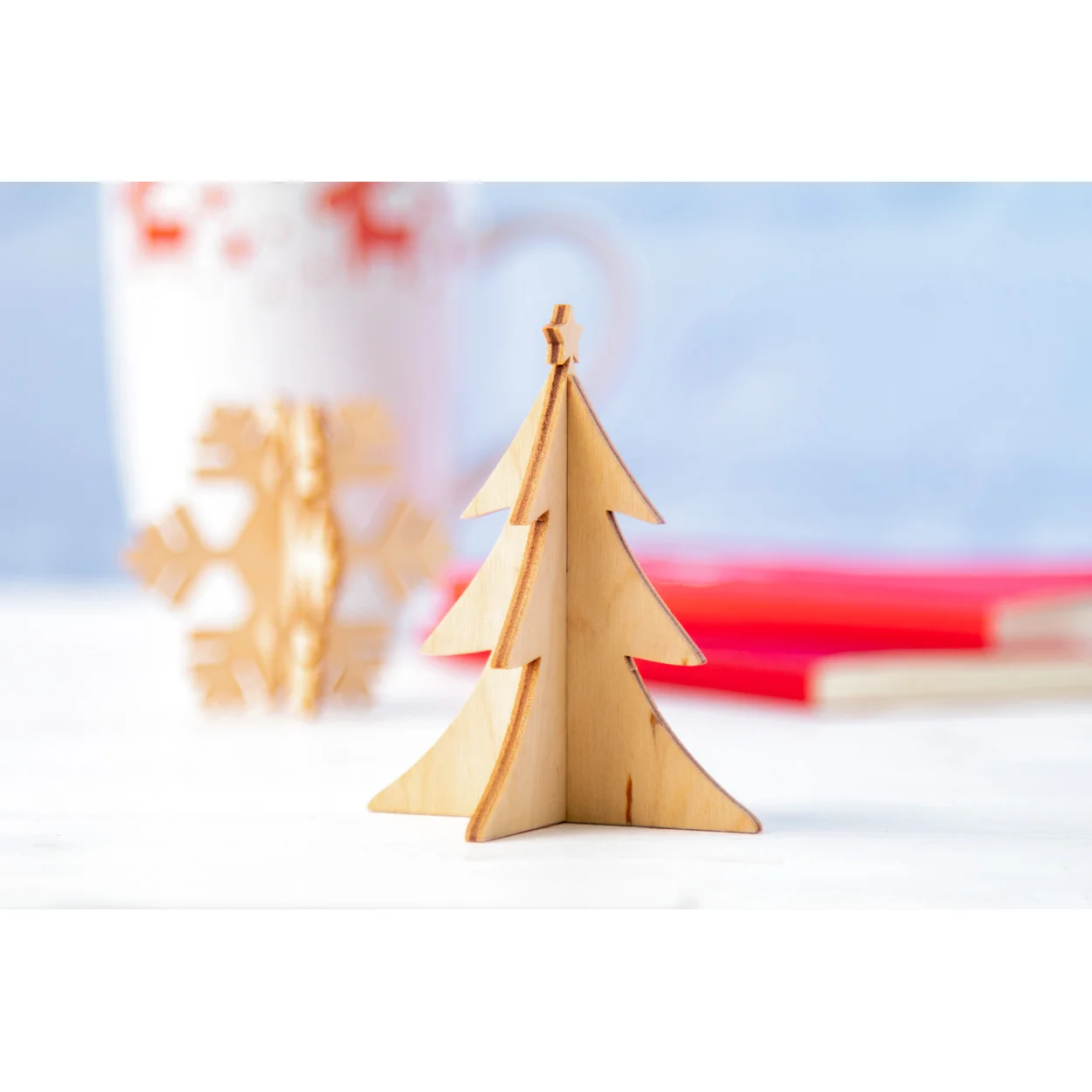Weihnachtskarte Creax Plus, Schneeflocke, natur – Bild 2