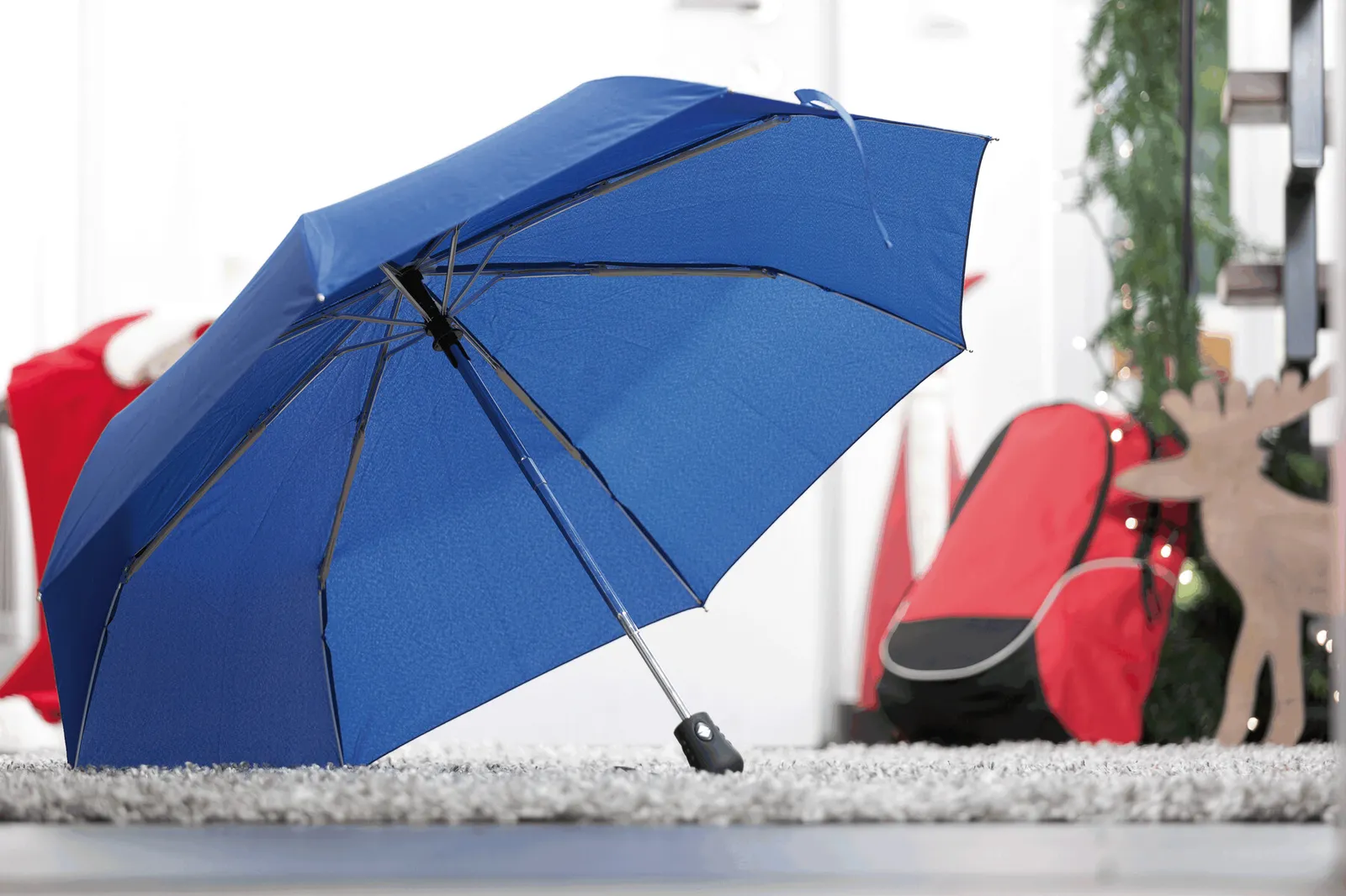 BORA - Vollautomatischer Windproof-Taschenschirm, blau – Bild 8