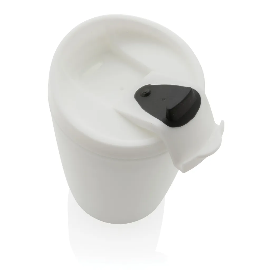 GRS recycelter PP-Becher mit Flip-Deckel, weiß – Bild 5