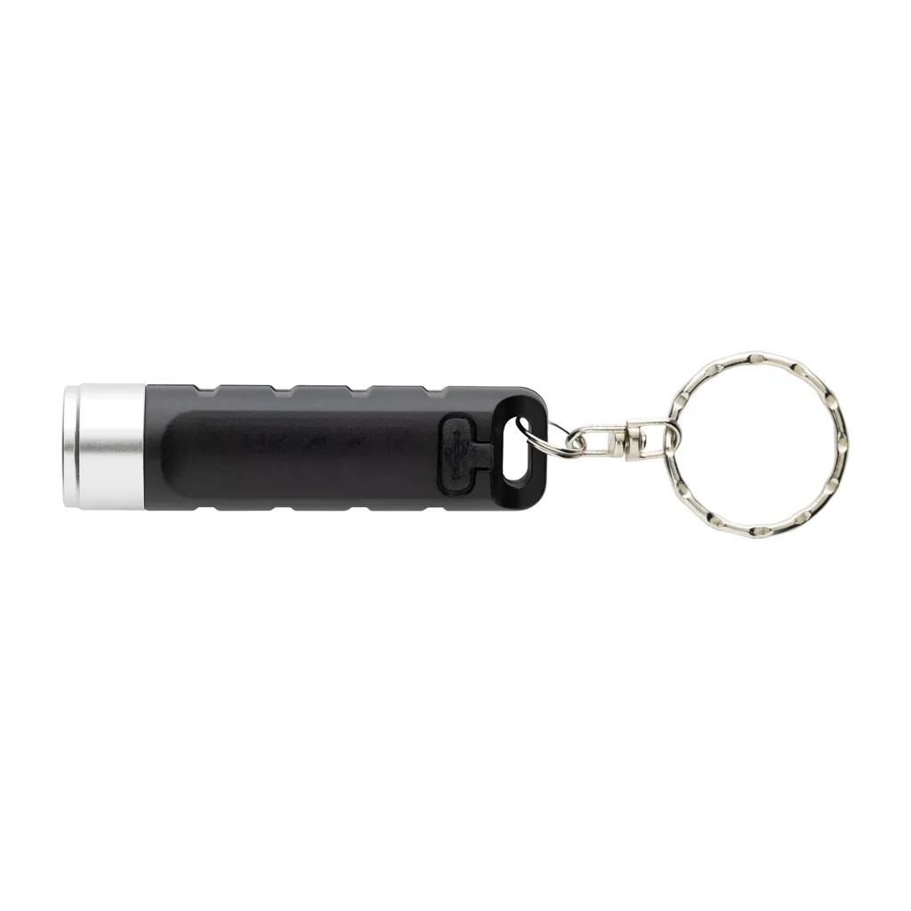 Globix USB Schlüsselanhänger-Taschenlampe aus RCS rABS, schwarz – Bild 4
