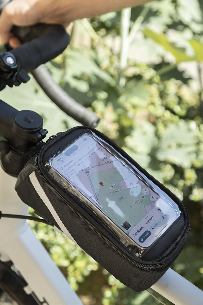 RPET-Fahrrad-Handyhaltertasche Velofon, schwarz – Bild 7