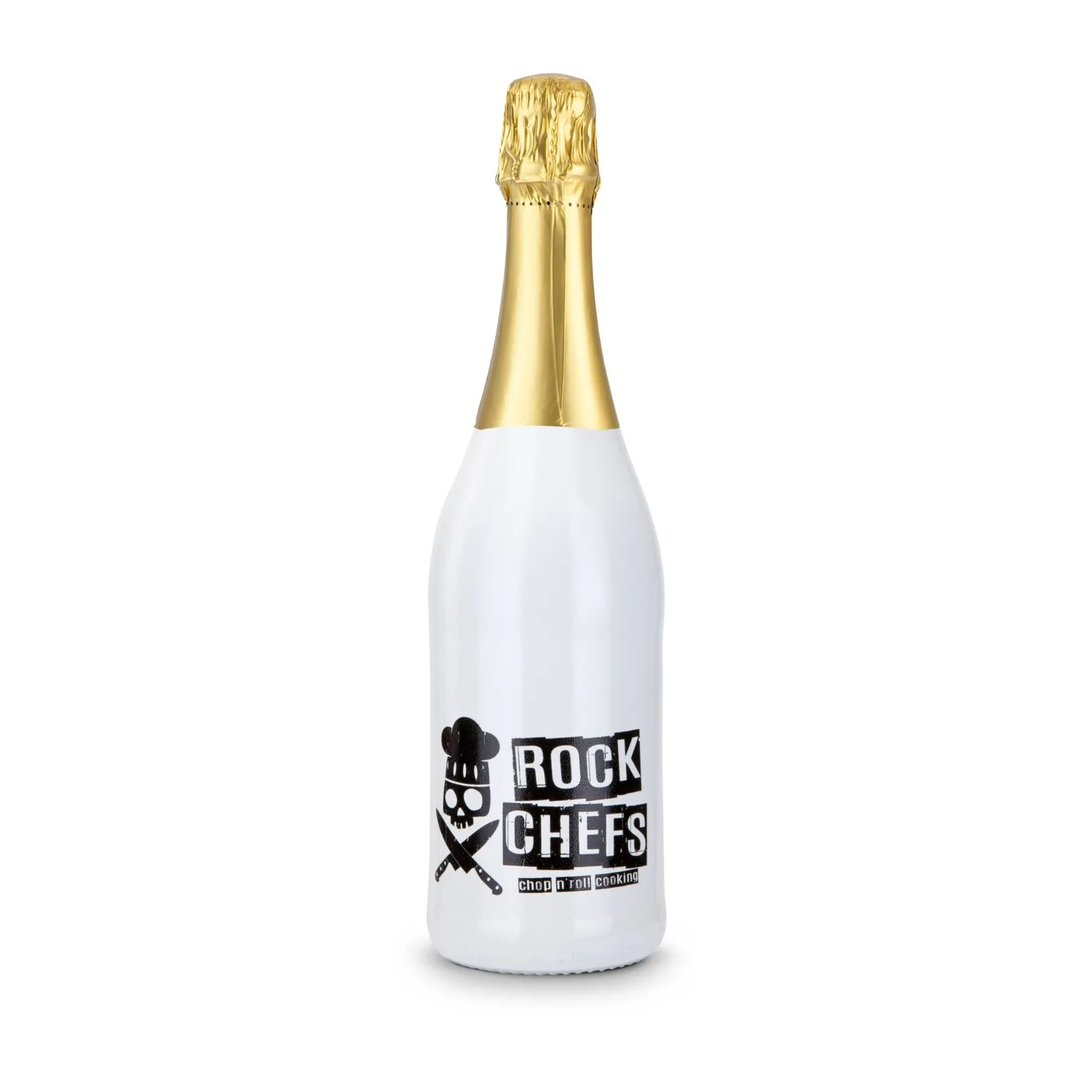 Sekt Cuvée - Flasche weiß-lackiert, 0,75 l